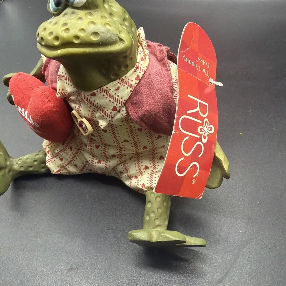 Valentino Frog Shelf Sitter Russ Berrie Kathleen Kelly's Frog 422L‎ With Tag VTG